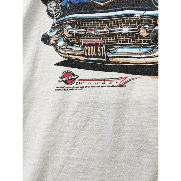 Route 66 Texaco 1957 Chevy Bel Air Shirt Mens 2XL White Jerzees Heavyweight - Picture 4 of 8